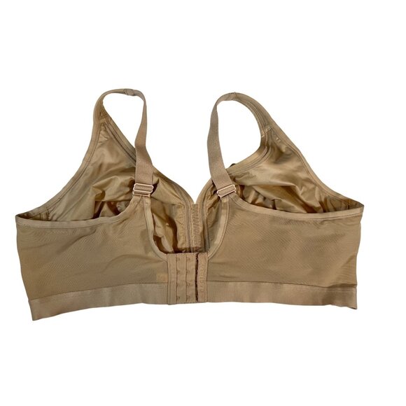Cacique Beige Unlined No-Wire Bra Size 48DDD Nylon/Spandex Womens Intimates Full - Picture 3 of 5